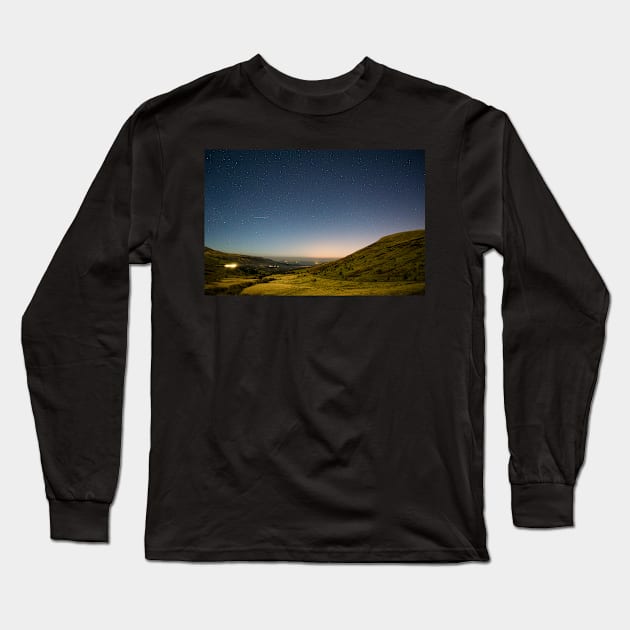 Brecon Beacons at night Long Sleeve T-Shirt by dave2142